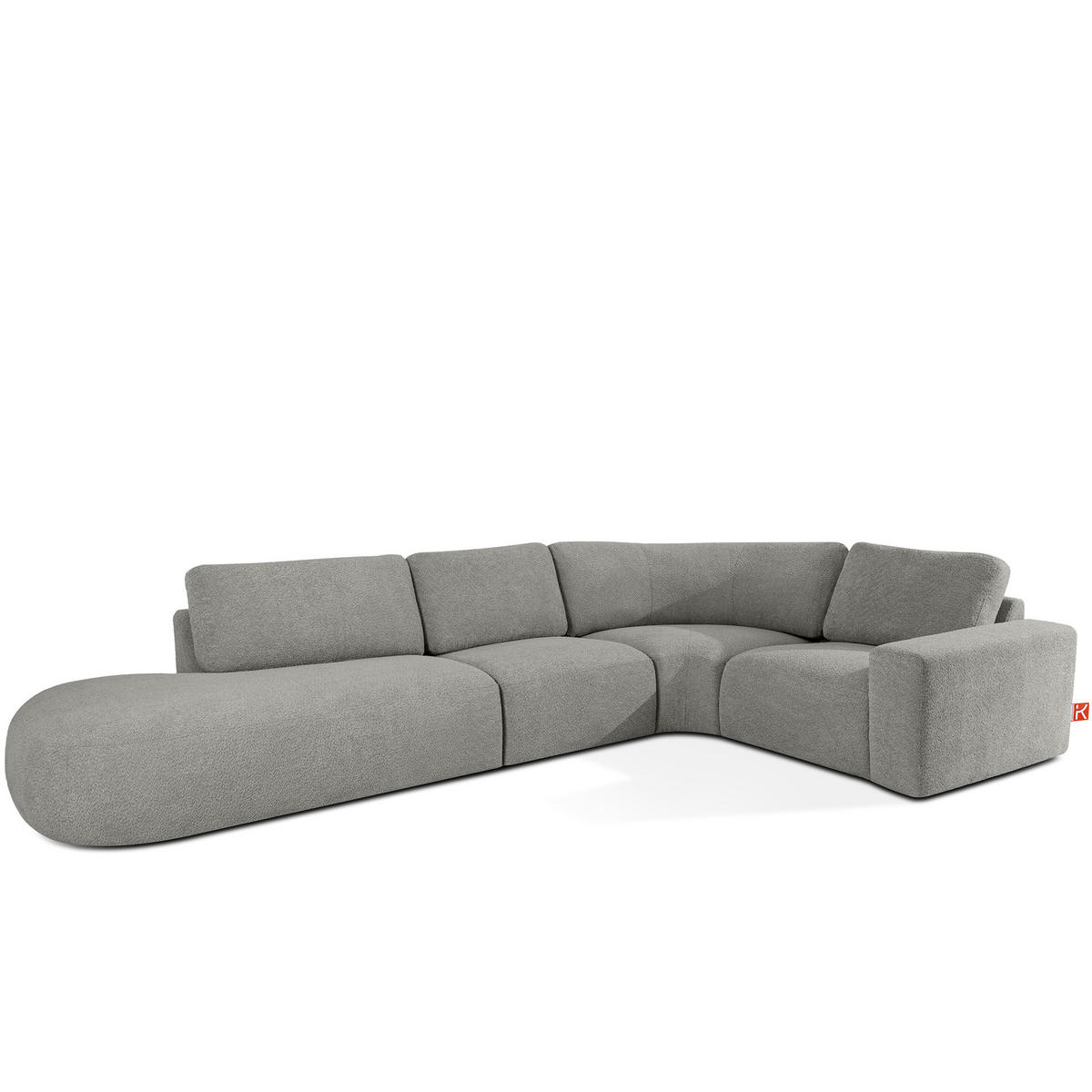 ECKSOFA LINKS ZUCCO, Dunkelaschgrau - Dunkelgrau, Holz/Holzwerkstoff (224/373cm) - KONSIMO®