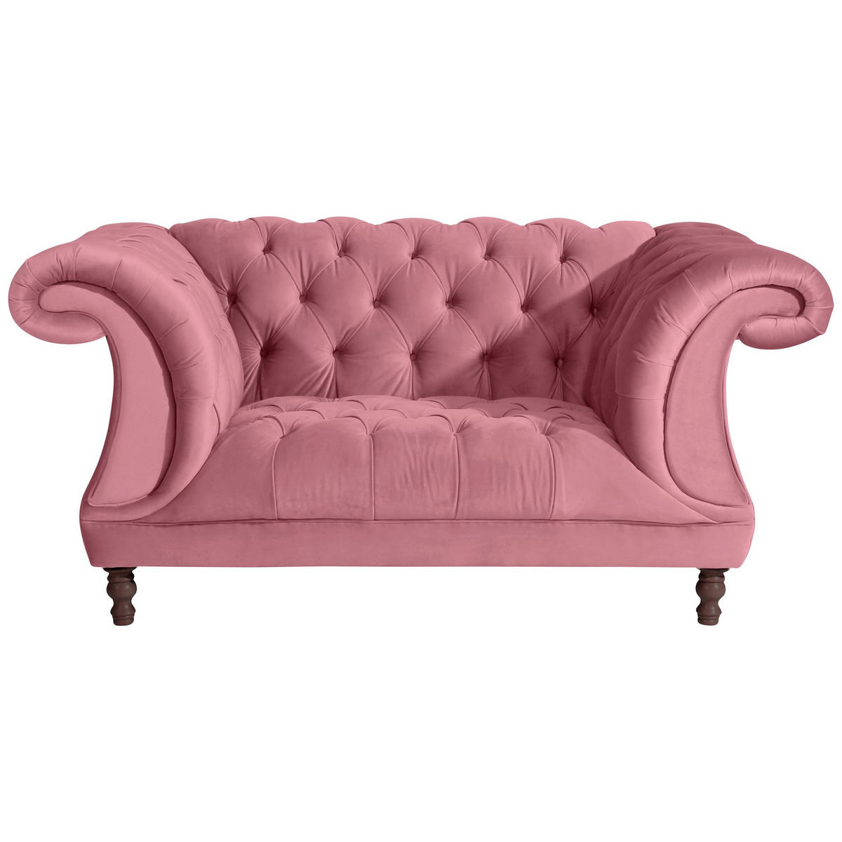CHESTERFIELD Sessel Kaylin Samtvelours rosé - Rosa, Kunststoff (100/80/167cm) - 58aufmkessel
