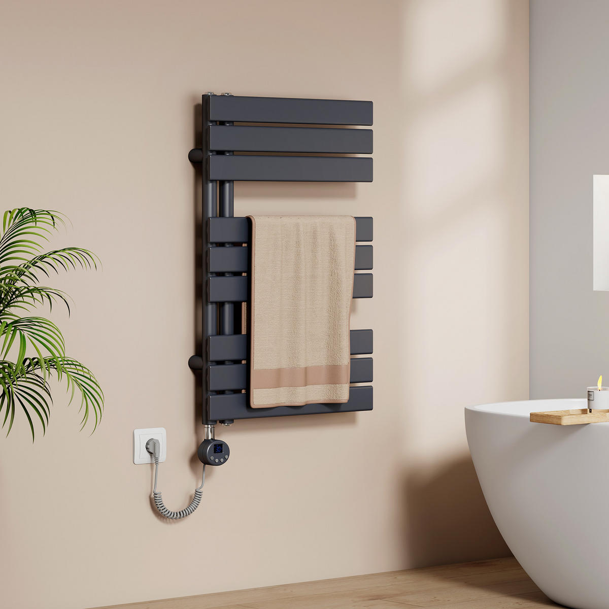 HEIZKÖRPER Elektrisch WLAN Thermostat Anthrazit - Anthrazit, Metall (50/76.2/5.9cm) - EMKE