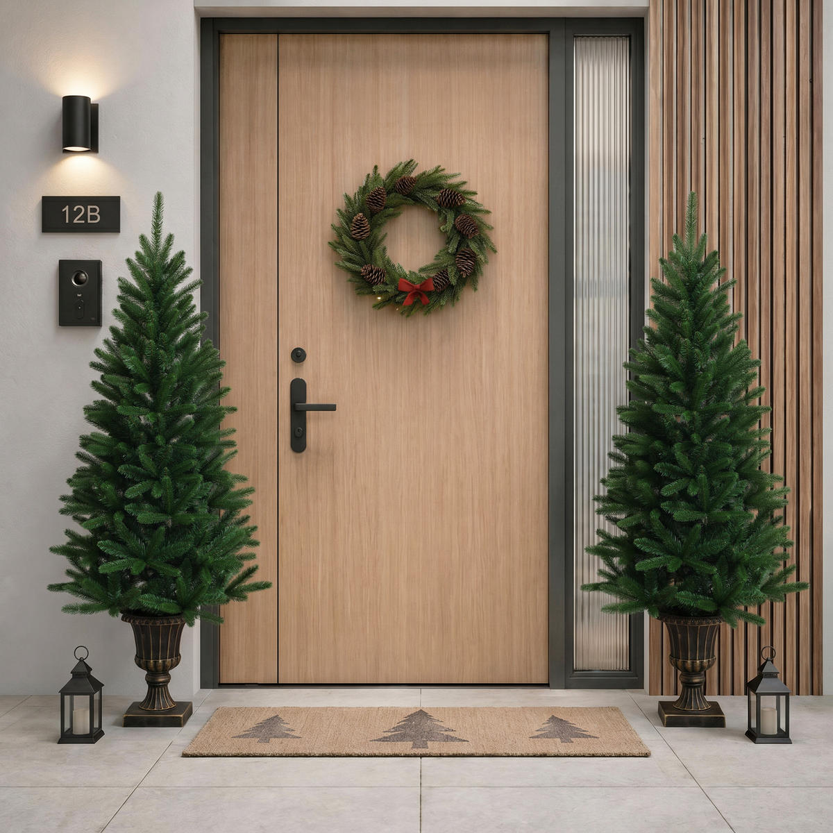 KÜNSTLICHER Weihnachtsbaum 155 cm mit Pflanzkübel in Bronze-Optik - Grün, Kunststoff (155cm) - Hometopia
