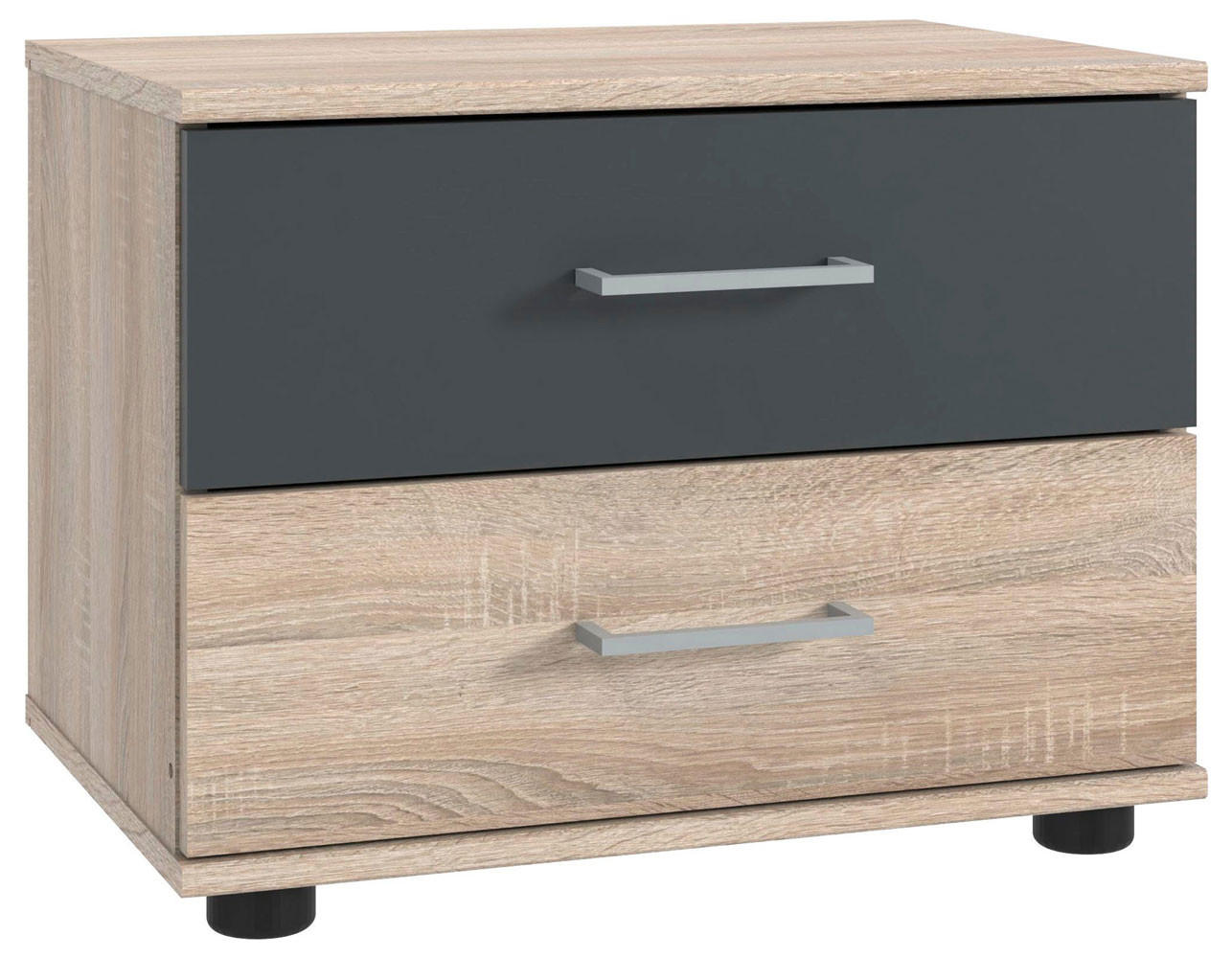 NACHTTISCH Taiga Eiche Sägerau / graphit 52 / 38 / 40cm - Eichefarben, Holz/Holzwerkstoff (52/40/38cm) - Wimex