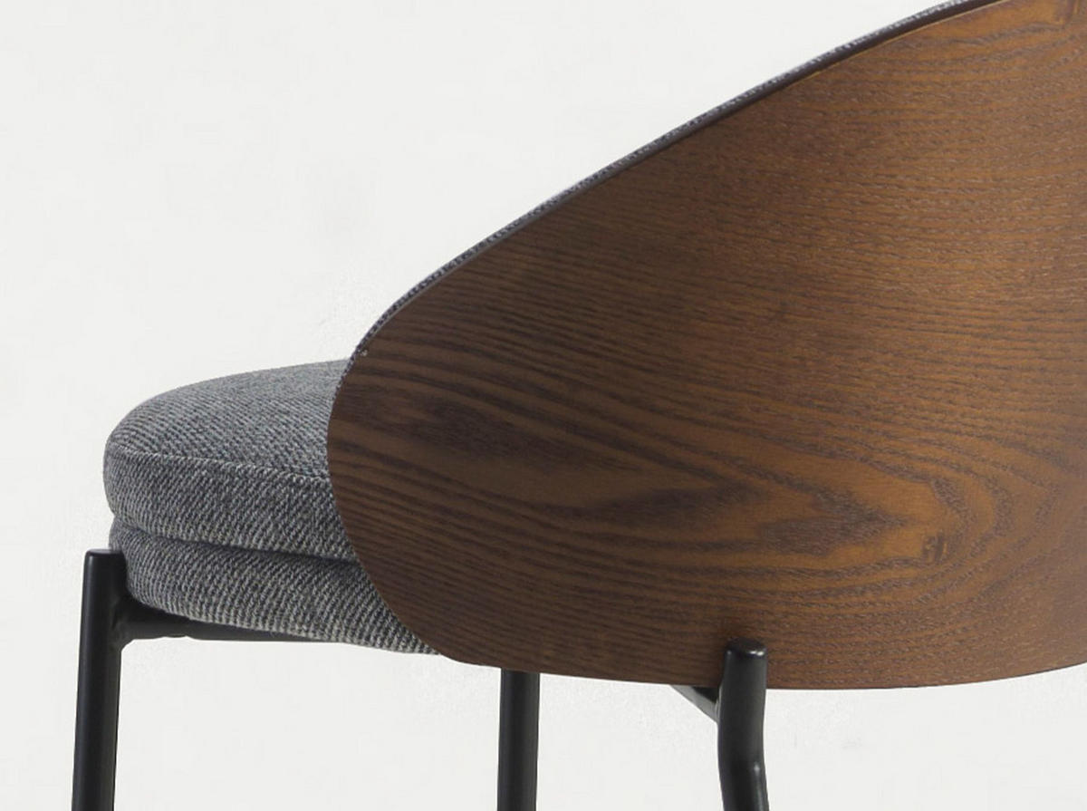 BARHOCKER, Grau, Walnuss, Schwarz 53/ 51/ 89 cm - Walnussfarben/Schwarz, Textil (53/98/51cm) - ANGEL CERDA