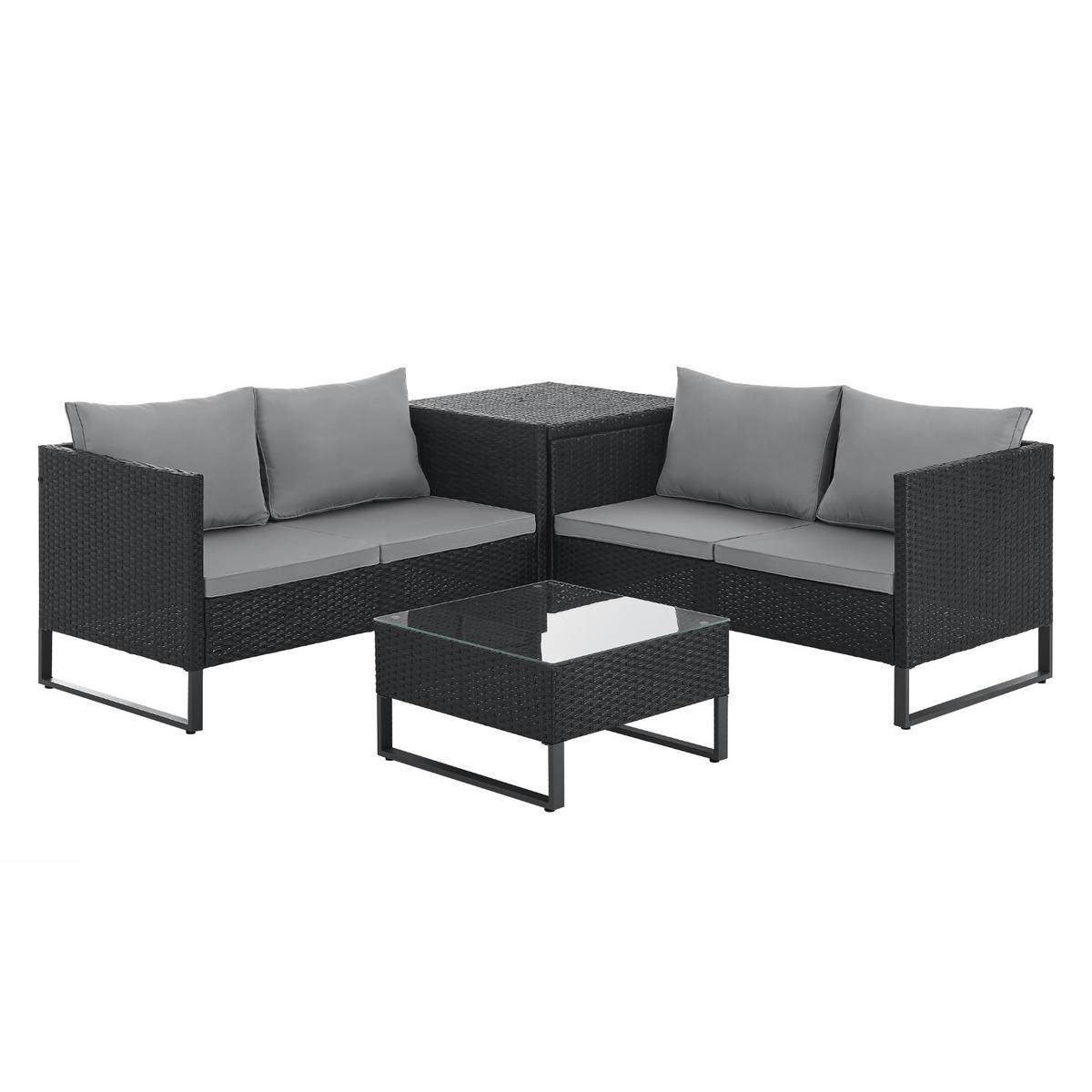 RATTANLOUNGE KANSAS Schwarz