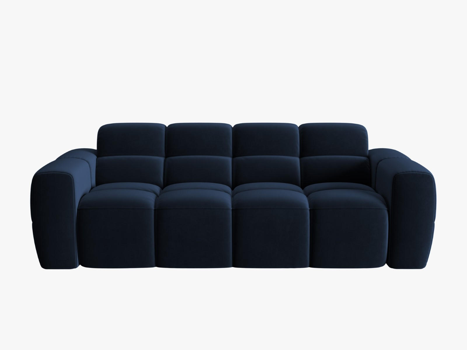 SOFA Lisa aus Samt königsblau 3 Sitzplätze - Dunkelblau, Textil (101/77/216cm) - Micadoni