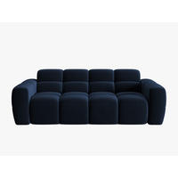SOFA Lisa aus Samt königsblau 3 Sitzplätze - Dunkelblau, Textil (101/77/216cm) - Micadoni