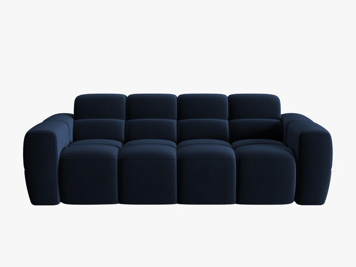 SOFA Lisa aus Samt königsblau 3 Sitzplätze - Dunkelblau, Textil (101/77/216cm) - Micadoni