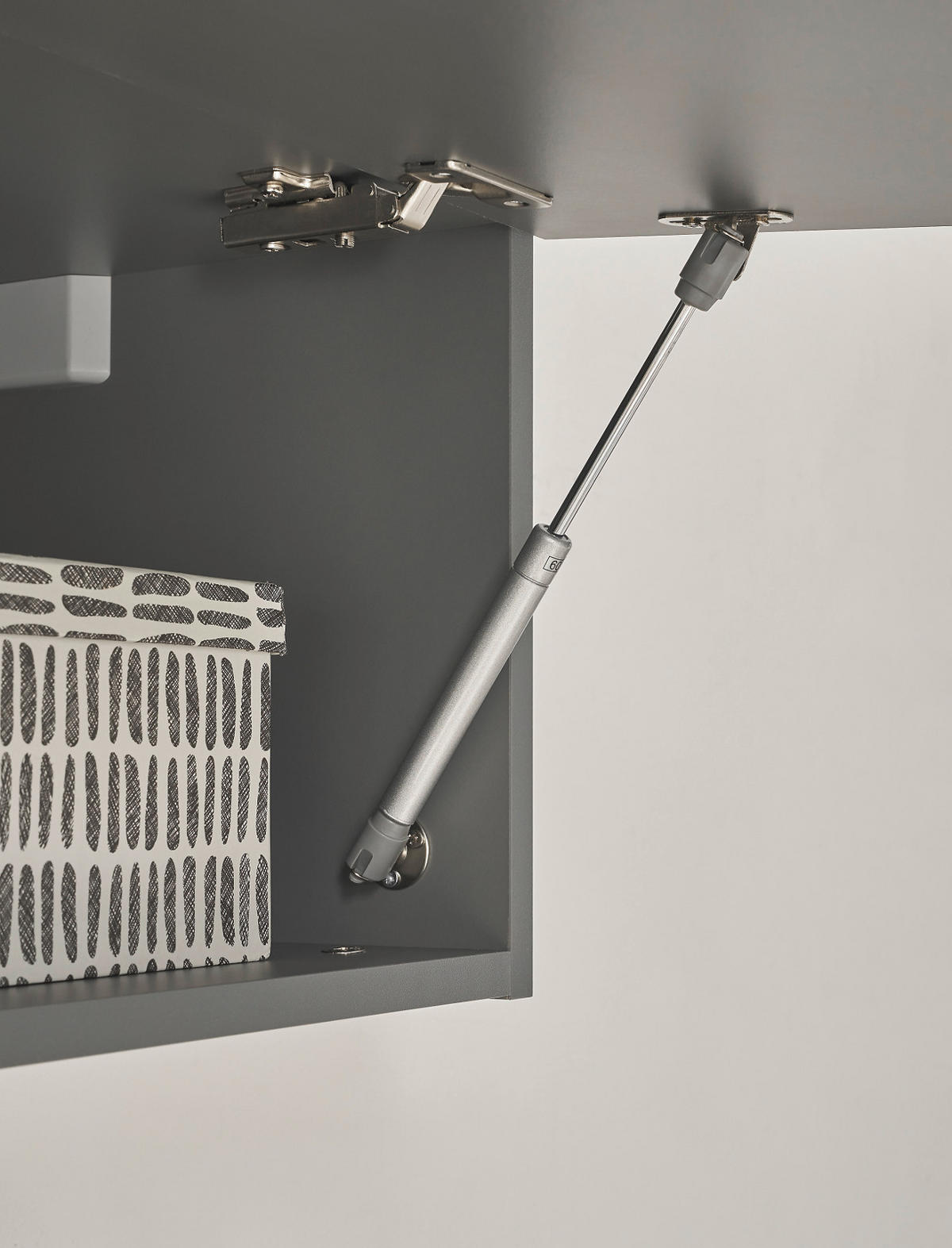 WOHNWAND Thermo Eiche, grau, Wohnkombination 3-teilig mit Soft-Close 300 x 200 cm - Eichefarben/Grau, Holzwerkstoff/Metall (300/200/45cm) - Furn.Design