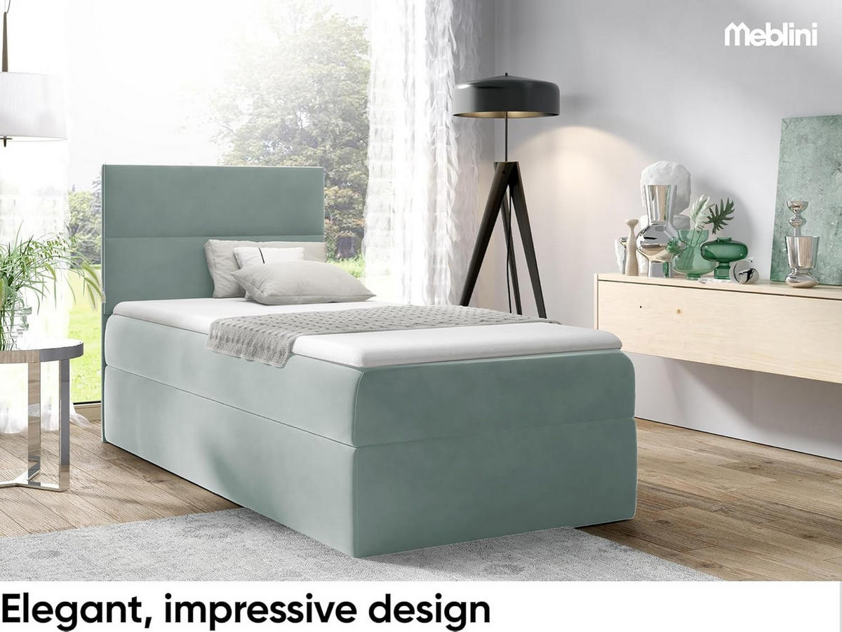 KINDERBETT MINO 1 - Blaugrau, Holzwerkstoff (104/208cm) - Meblini