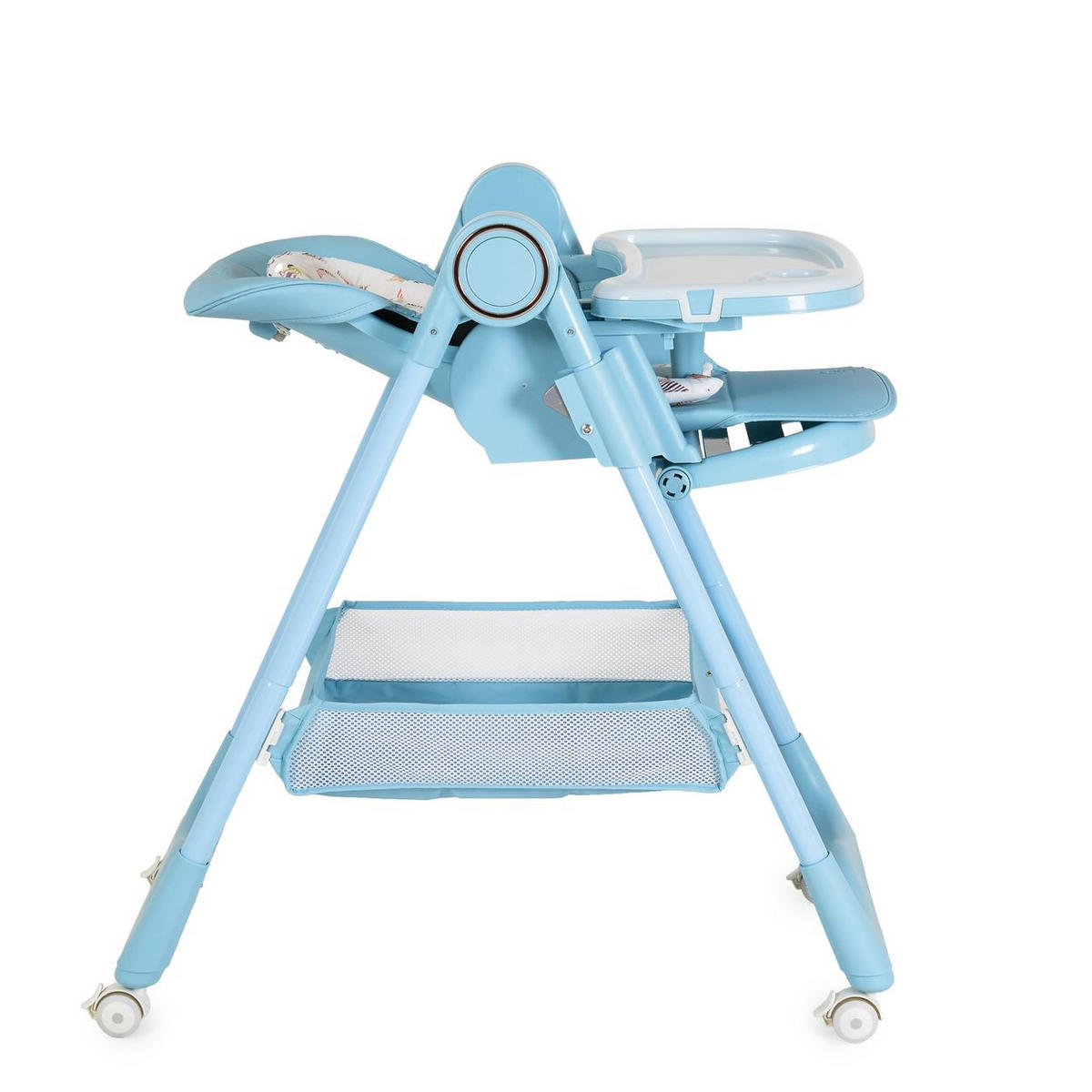 HOCHSTUHL Surprise faltbar blau Lätzchen Schüssel Löffel Gabel Räder Korb - Blau, Metall (52/90/86cm) - Moni