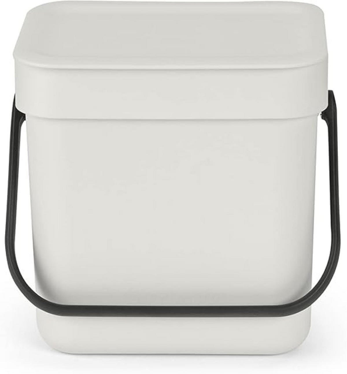 MÜLLEIMER Mit Stay Open Deckel 3 Liter 17,4 x 18,8 x 13,9 cm Kunststoff Hellgrau - Grau, Kunststoff (18.8/17.4/13.9cm) - PROREGAL