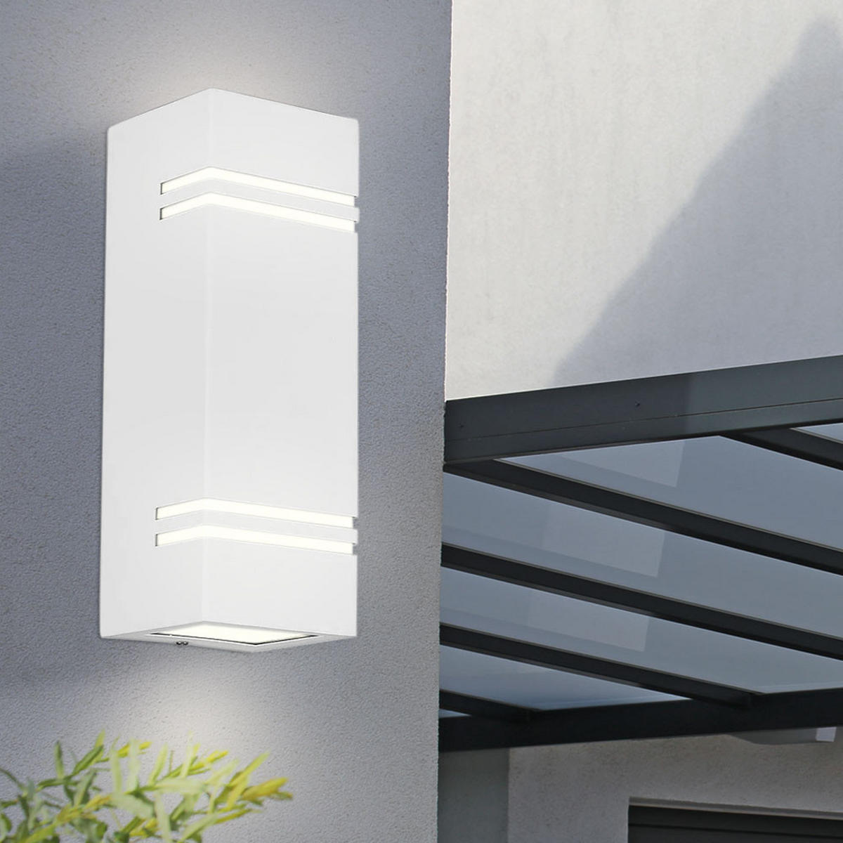 LED AUSSEN-WANDLEUCHTE Aluminium Weiß - Weiß, Metall (8.7/25/8.5cm)
