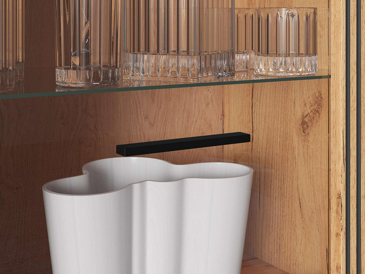VITRINE – 65 cm – Urso – Eichefarben – VI-025 - Eichefarben, Holzwerkstoff (65/200/40cm) - hi-markt