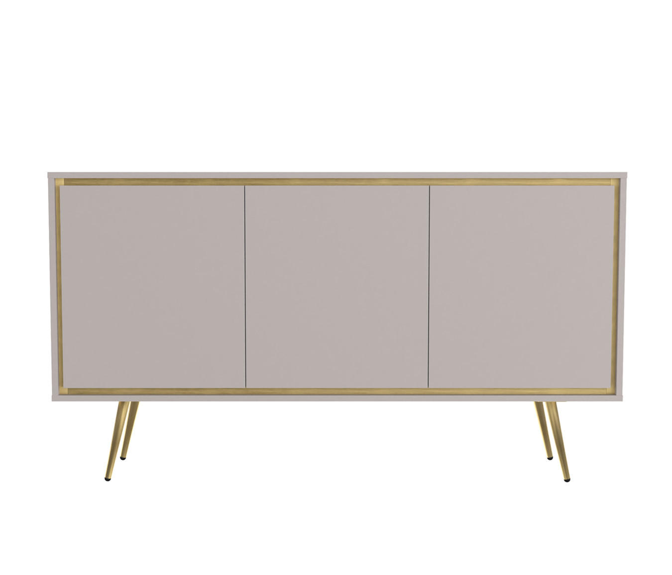 KOMMODE Torina Kaschmir, Türkommode mit Goldbeine - Kaschmir/Goldfarben, Holzwerkstoff/Metall (150/80/40cm) - Bettso