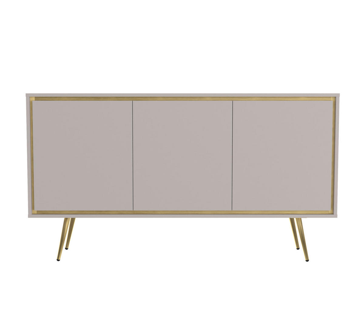 KOMMODE Torina Kaschmir, Türkommode mit Goldbeine - Kaschmir/Goldfarben, Holzwerkstoff/Metall (150/80/40cm) - Bettso