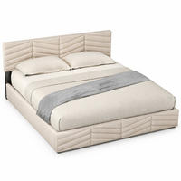 POLSTERBETT 140/190 cm in Beige Samt mit verstellbarem Kopfteil und Lattenrost - Beige, Holzwerkstoff/Textil (140/190cm) - CHICFURN