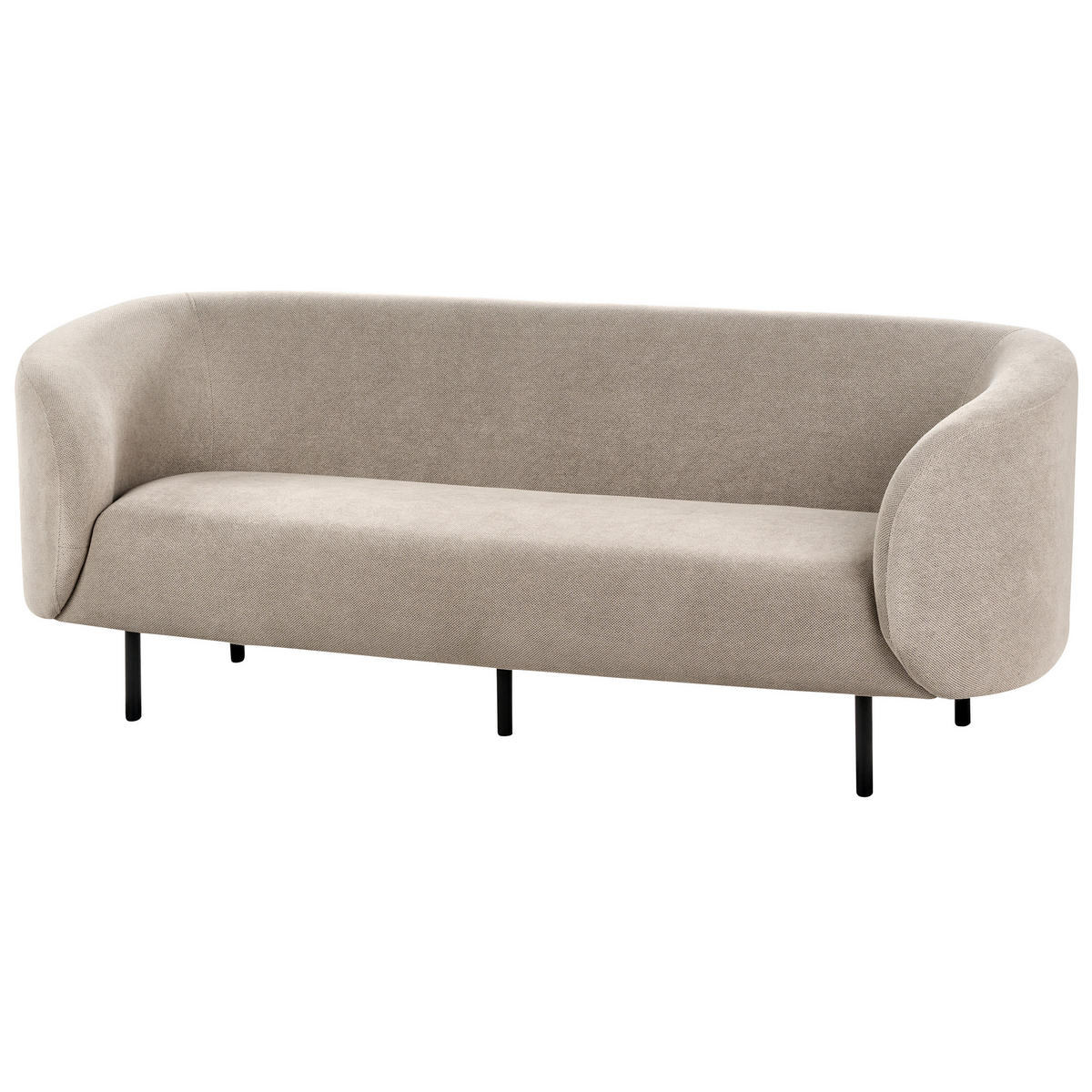 3-SITZER-SOFA Stoff taupe/schwarz Loen - Beige/Schwarz, Textil (200/79/70cm) - Beliani