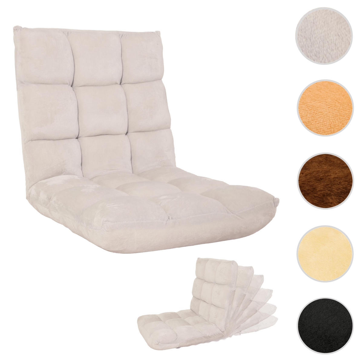 BODENSESSEL Cremeweiß - Weiß, Textil (50/55/55cm) - MCW