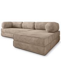 ROHOVÁ SEDAČKA ETERA modulární Boneless pohovka s funkcí spaní, béžová POSO 02 - béžová, textil (270/160cm) - MASSENO