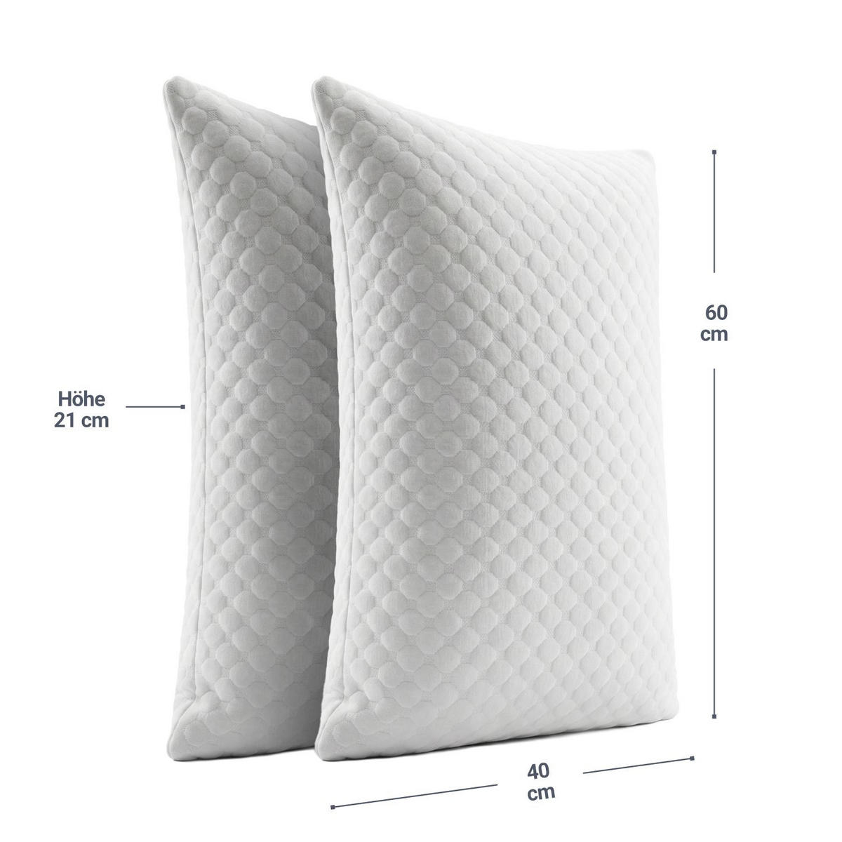 KOPFKISSEN 80x40 cm (2er-Set) - Weiß, Textil (40/80cm) - Juskys