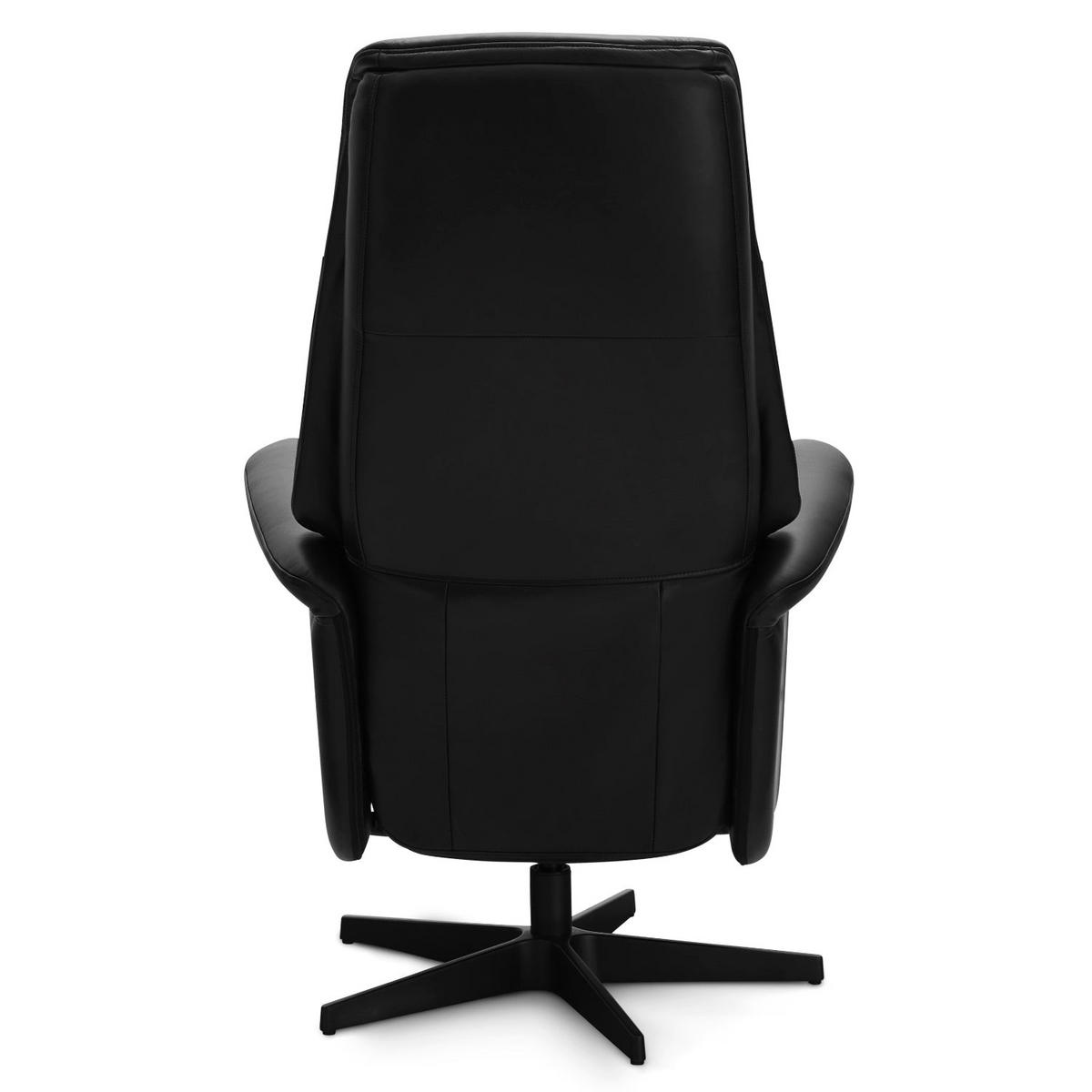 RELAXSESSEL Echtleder Schwarz - Schwarz, Leder/Metall (90/114/79cm) - Furnhouse