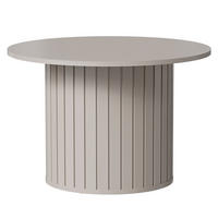 COUCHTISCH Zalia mit geriffeltem Sockel, runde Tischplatte 70 cm, im Retro-Stil, Kaschmir - Kaschmir, Holzwerkstoff (70/70/47cm) - Beautysofa