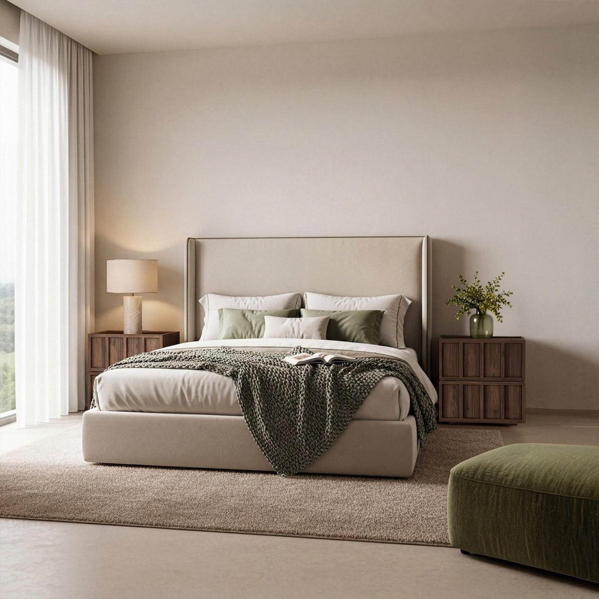 NACHTTISCH 2 SCHUBLADEN Kairo Walnuss 50 cm x 55 cm 2er-Set - Walnussfarben, Holzwerkstoff (50/55/40cm) - Klast Home