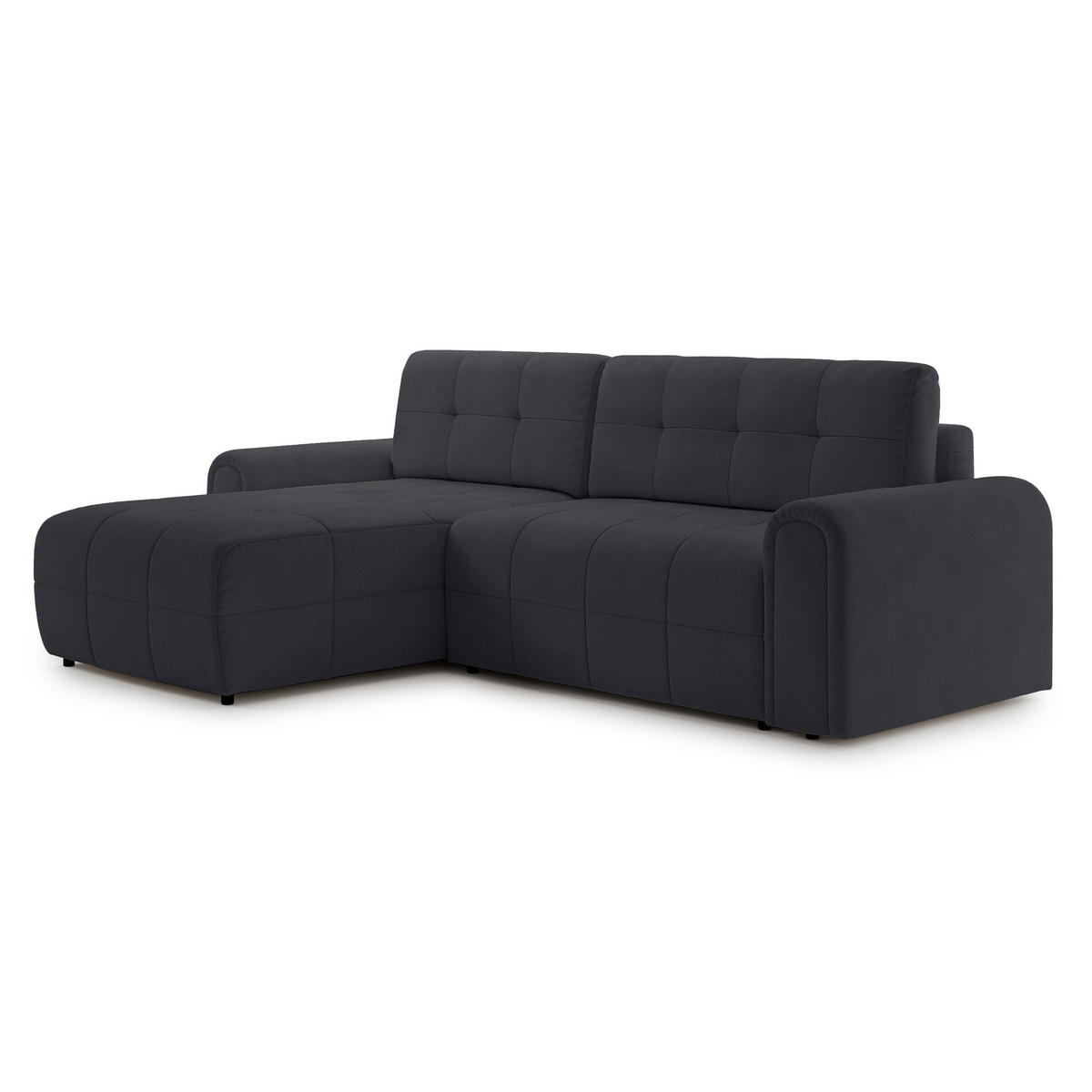 ECKSOFA Simolla Anthrazit links - Dunkelgrau/Schwarz, Kunststoff/Textil (268/180cm) - Selsey