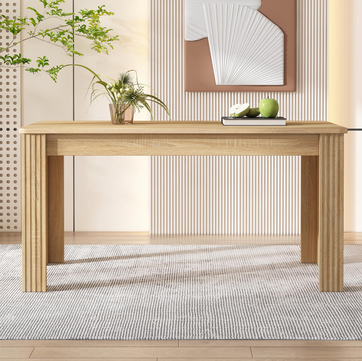 ESSTISCH in Eichefarben mit Holzoptik und 4 stabilen Beinen,116/65/75 cm - Braun, Holzwerkstoff (116/65/75cm) - Flora Grace