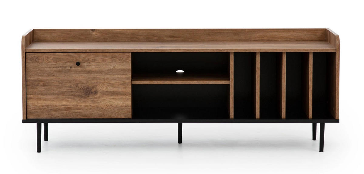 TV-LOWBOARD Nero 150 cm Retro-Stil brown - Hellbraun/Schwarz, Holzwerkstoff/Metall (150/56/40cm) - Ravio