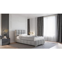 POLSTERBETT Bliss 100 x 200 cm mit Bettkasten und Lattenrost Taschenfederkernmatratze KOKOS H3 / H4 - grau - Grau, Holz (100/206cm) - Panda Möbel