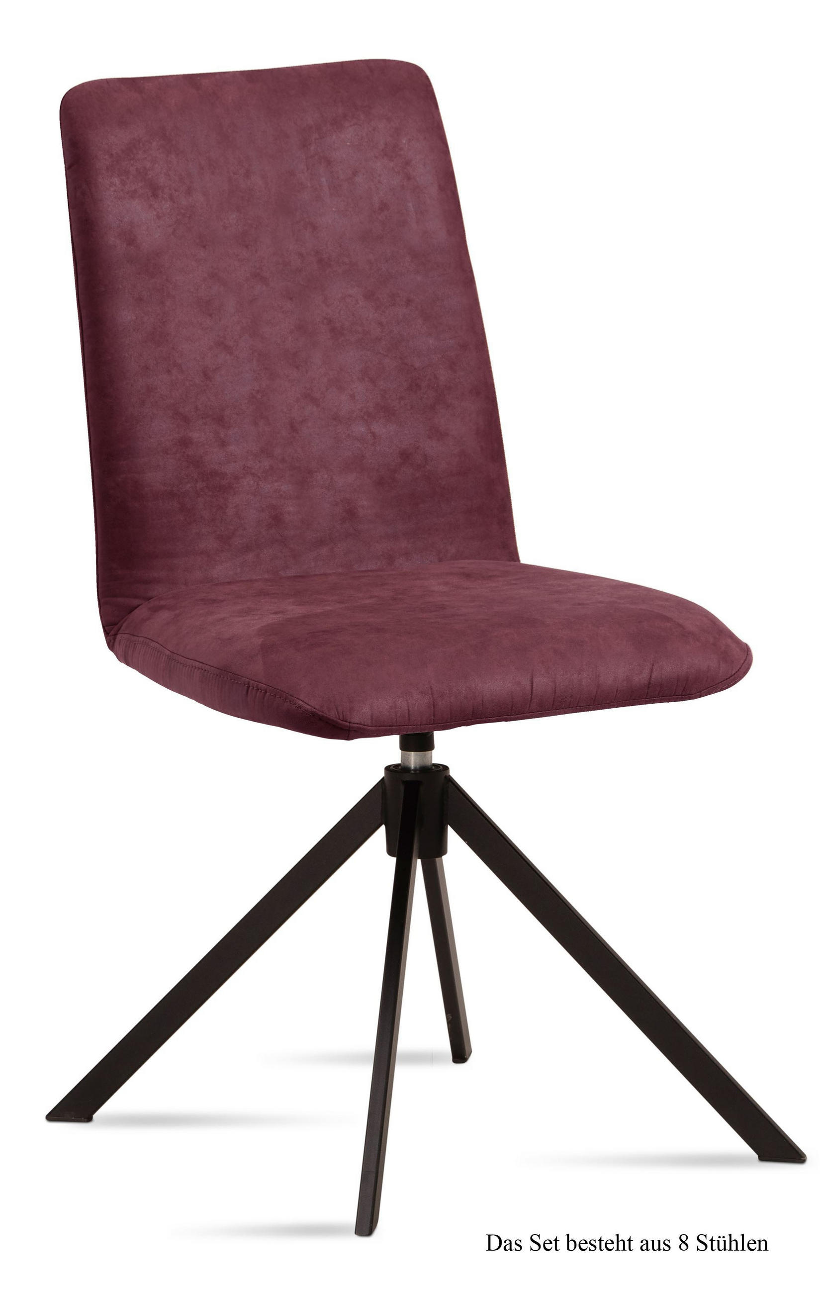 ESSZIMMERSTUHL drehbar (8er-Set) Deanne 47x92x60 Schwarz/Marsala - Brombeere/Schwarz, Kunststoff (60/92/47cm) - 58aufmkessel