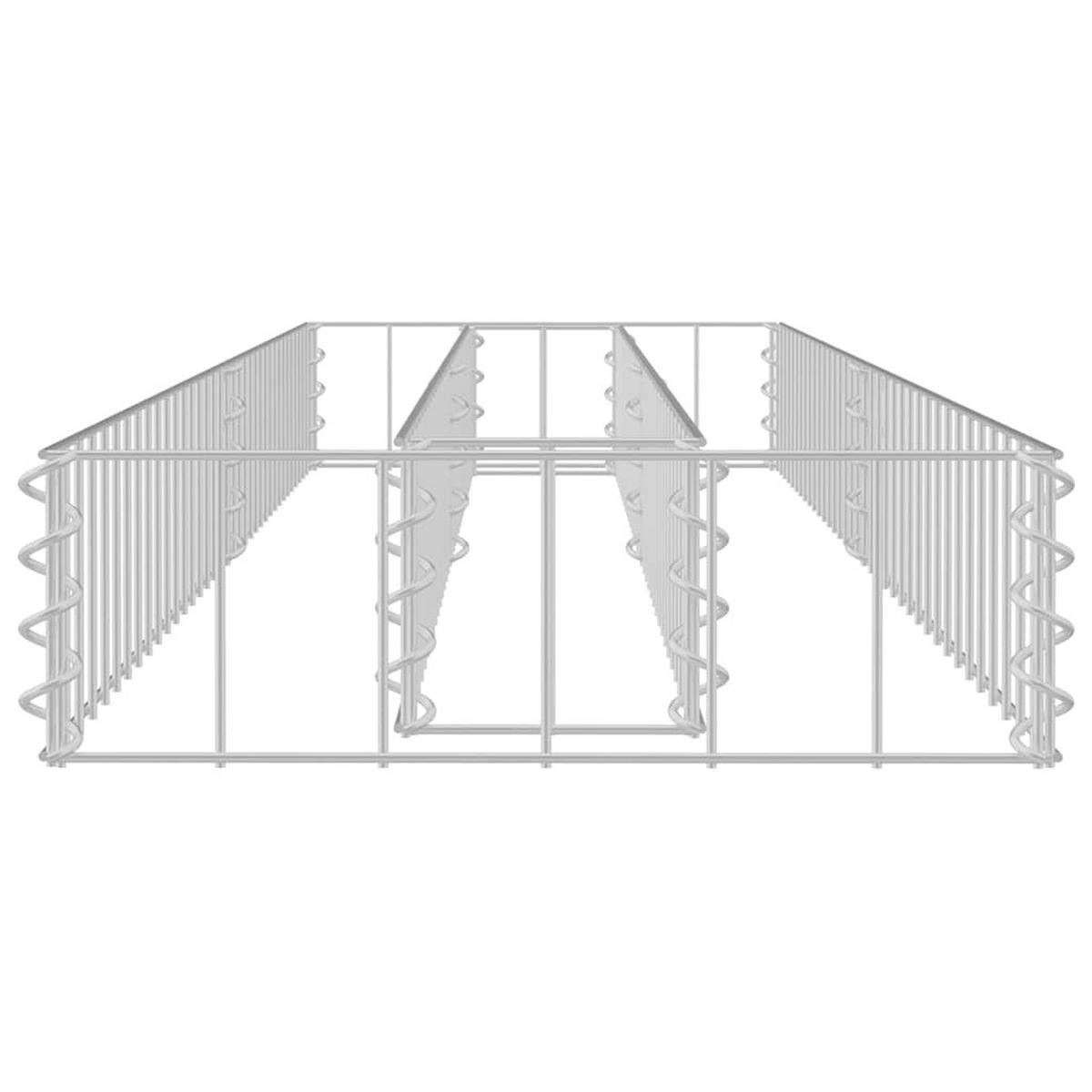 GABIONEN-HOCHBEET Verzinkter Stahl 180x30x10 cm - Silberfarben, Metall (180/10/30cm)
