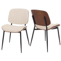 ESSZIMMERSTUHL Walnuss Dekor, Weiß - Walnussfarben/Weiß, Textil (49/83/52cm) - Jamb