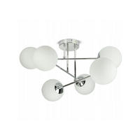 DECKENLEUCHTE SILBER - Weiß Hochglanz/Silberfarben, Glas/Metall (66/66/30cm) - kiki design