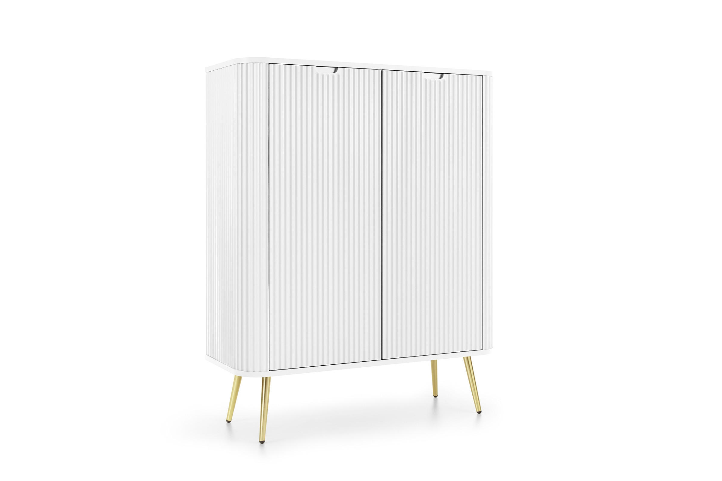 Deine Möbel 24 Hochkommode Weiß, Gold 103x129x39 cm
