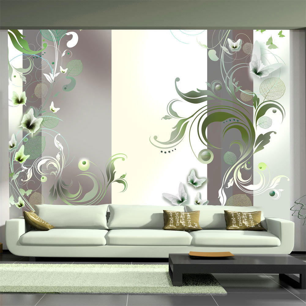 VLIESTAPETE Grau 150/105 cm - Grau/Grün, Textil (150/1cm) - KUNSTLOFT