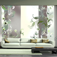 VLIESTAPETE Grau 150/105 cm - Grau/Grün, Textil (150/1cm) - KUNSTLOFT