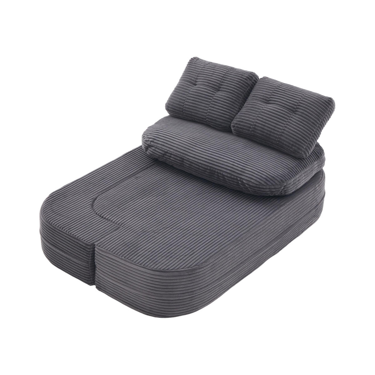 SCHLAFSOFA DE-33608 2-in-1 mit Getränkehaltern und tiefer Sitzfläche Dunkelgrau - Dunkelgrau, Textil (165/61/97cm) - ComfortXL