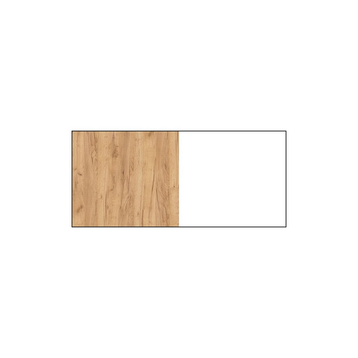 DOPPELBETT 3D weiß gold craft oak 264 / 218 / 102 cm - Weiß/Braun, Holz/Holzwerkstoff (160/200cm) - Feldmann-Wohnen
