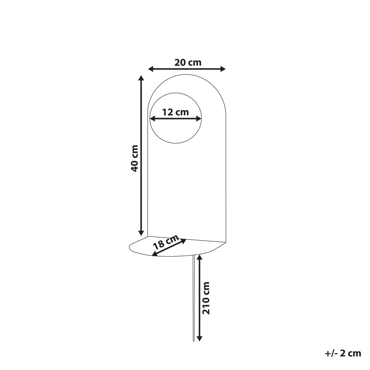 WANDLAMPE Grau/Weiß Mapi - Weiß/Grau, Metall (20/40/18cm) - Beliani