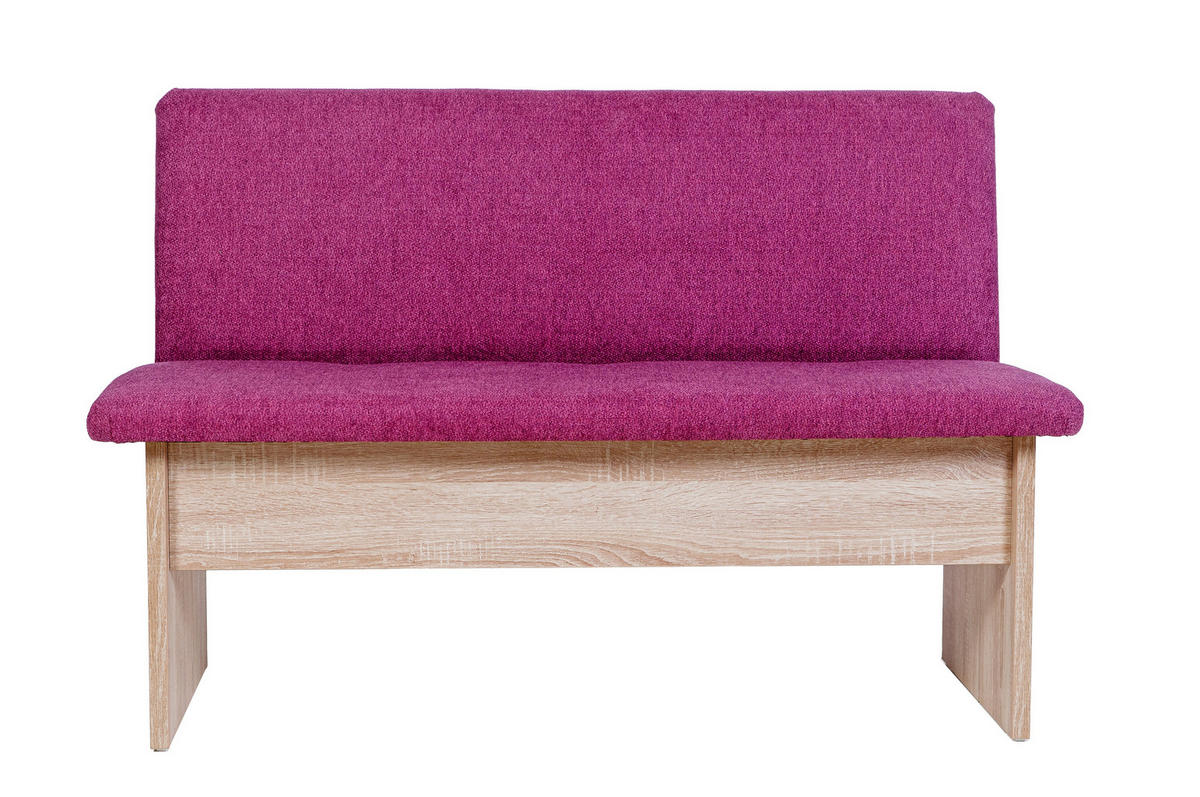 ECKBANK Die Vielseitige - Violett/Sonoma Eiche, Holzwerkstoff/Textil (145/185cm) - Kundler Home