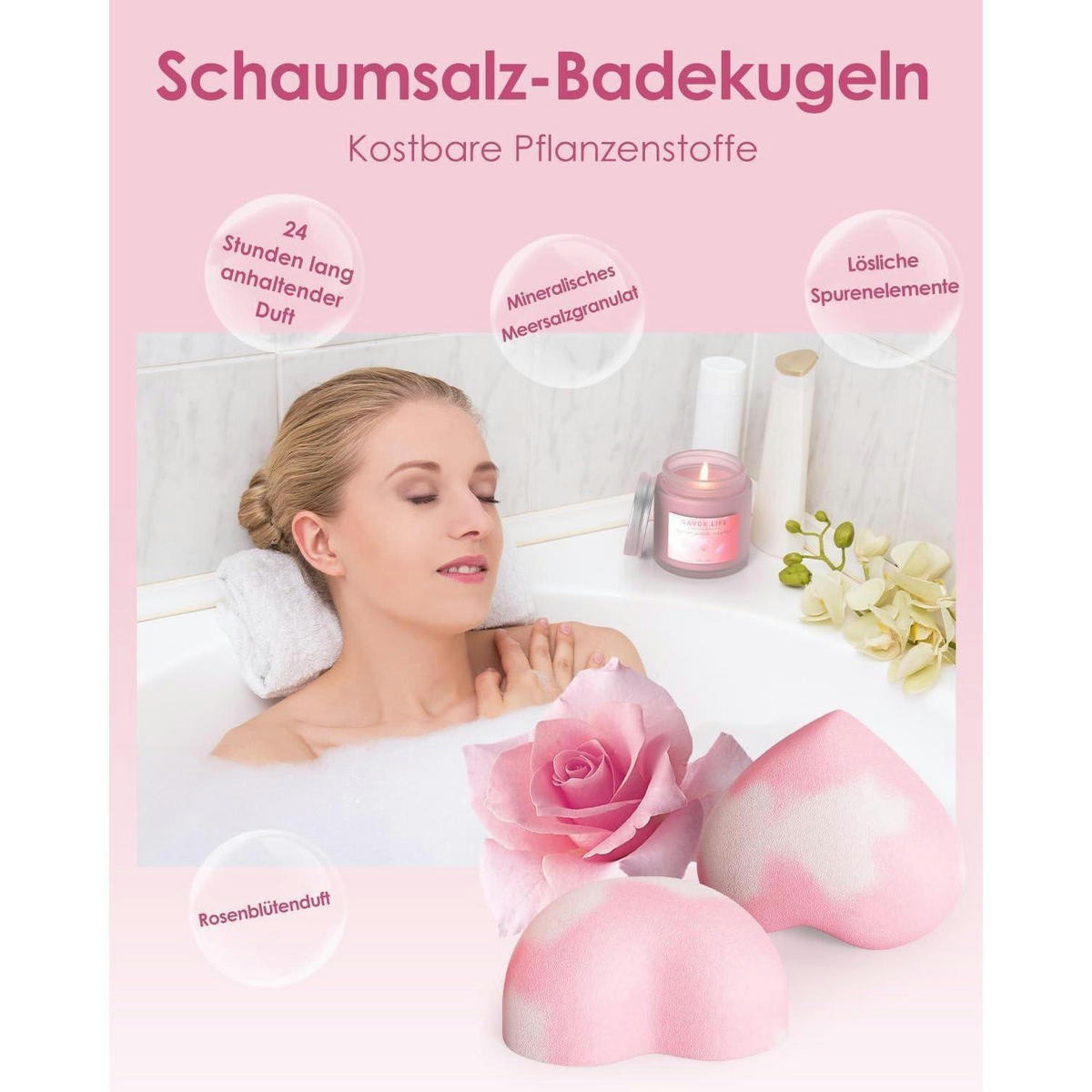 GESCHENKSET 7-teiliges Set Geburtstag Frau - Pink, Keramik (8cm)