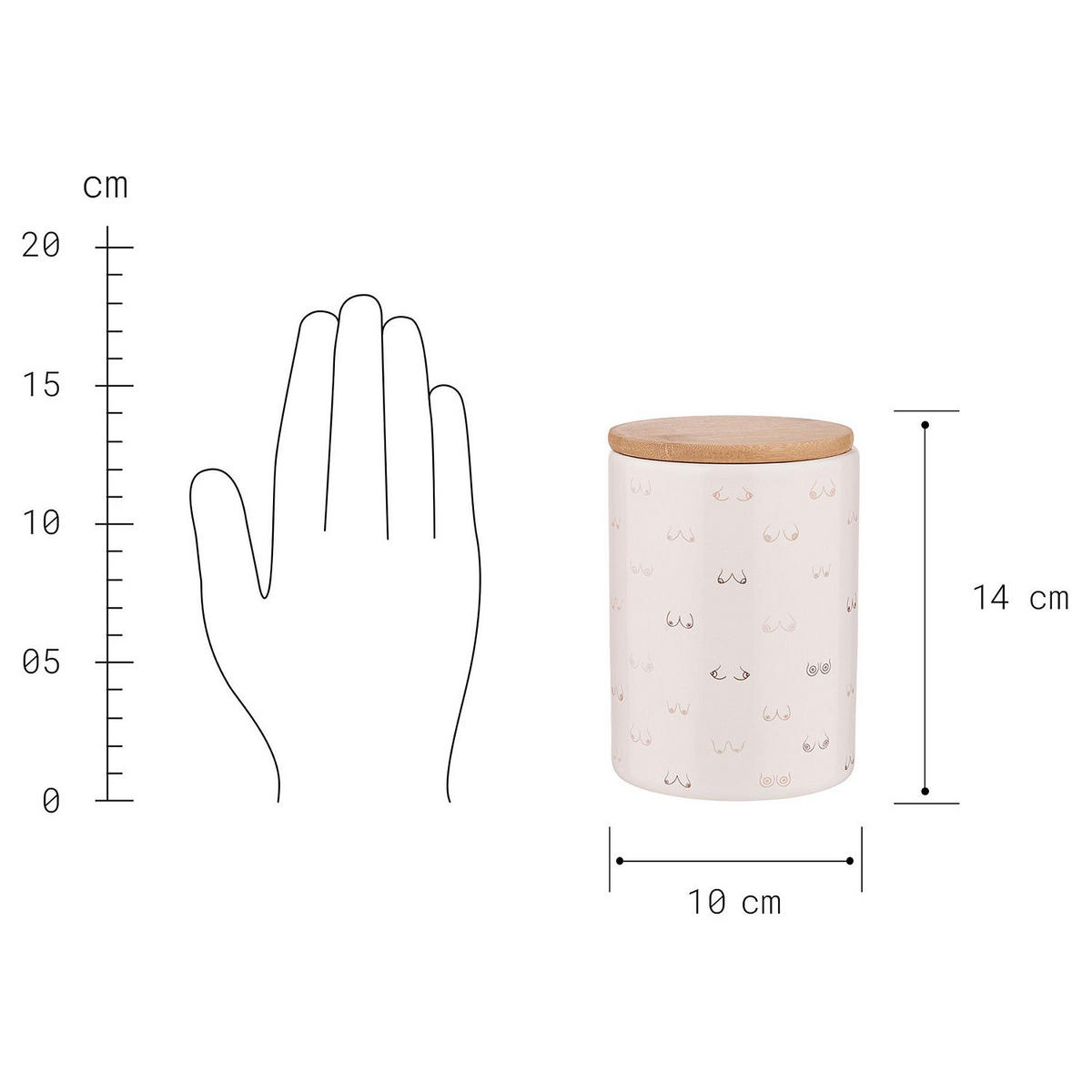 AUFBEWAHRUNGSDOSE Queen It - Beige, Keramik/Holz (10/14/10cm) - Butlers