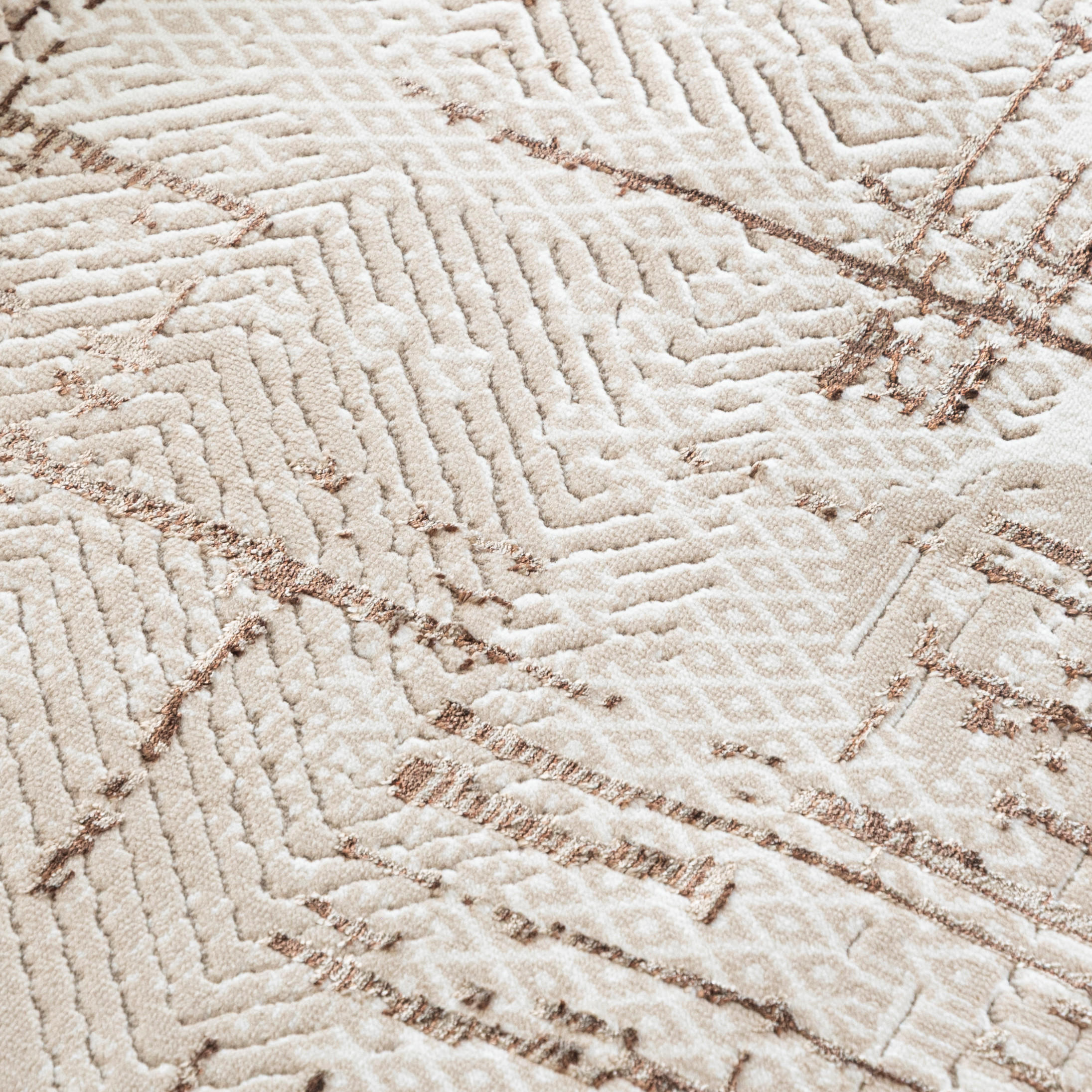 TEPPICH UE68A - Beige, Braun - 140 x 200 cm - Beige/Braun, Textil (140/200cm) - Mazovia