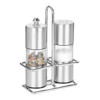 GEWÜRZSTREUER - Silberfarben, Keramik/Kunststoff (10/15/5cm) - Relaxdays