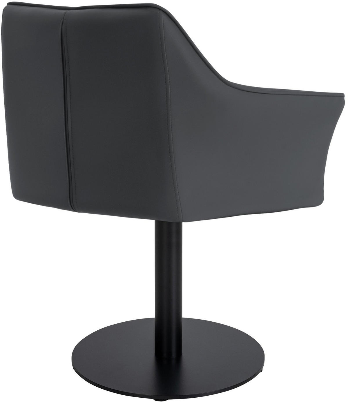 SESSEL Lederlook grau - Schwarz/Grau, Textil/Metall (64/75/48cm) - CLP