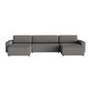 WOHNLANDSCHAFT Lummo U mit Schlaffunktion, Graphit - Graphitfarben, Textil (386/70/185cm) - Fedve