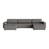 WOHNLANDSCHAFT Lummo U mit Schlaffunktion, Graphit - Graphitfarben, Textil (386/70/185cm) - Fedve
