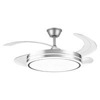 LED-DECKENLAMPE Plata mit integriertem Ventilator 60 W - Silberfarben, Kunststoff (45/107/107cm) - Purline