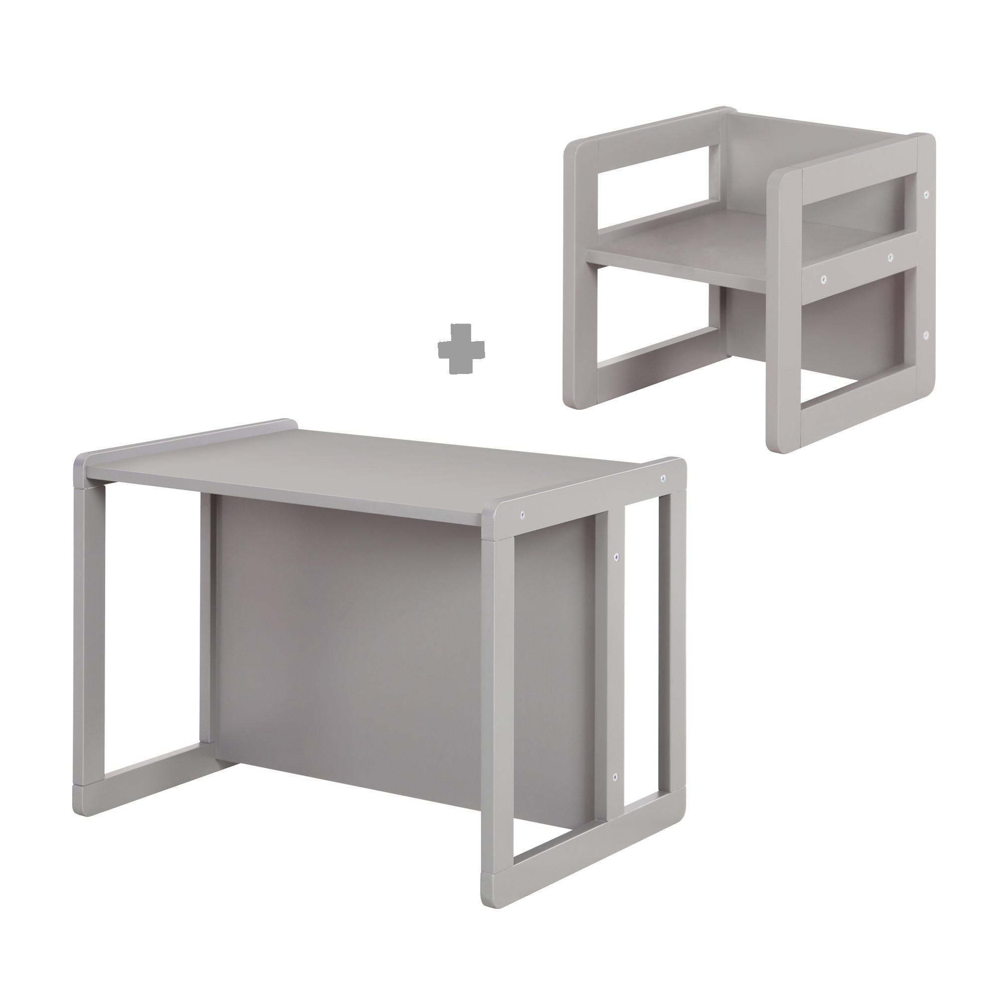 KINDERSITZGRUPPE 3in1 - Grau, Holzwerkstoff (61/30/44cm) - Roba